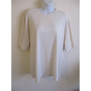 VTG 90's Focal Point Top Size 22 / 24 Beige Knit